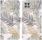 iMoshion Hoesje Geschikt voor Samsung Galaxy A22 (5G) Hoesje Met Pasjeshouder - iMoshion Design Softcase Bookcase - Wit / Meerkleurig / Goud / Glamour Botanic