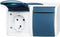 Busch-Jaeger 20/2 EW-53 Ocean (opbouw) Wandcontactdoos dubbel spatwaterdicht Blauw, Groen