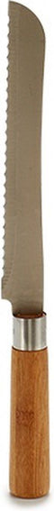 Gekarteld mes Zilverkleurig Hout Bruin Roestvrij staal Bamboe