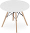 Salontafel rond - 60 cm diameter - beuken poten - matte witte afwerking