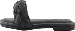 Pieces PCVERA LEATHER SANDAL - Dames Sandalen met hak - Gevlochten band van 100% leer - Zwart