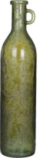 Mica Decorations Rioja Fles Vaas met Handgreep - H75 x Ø18 cm - Gerecycled Glas - Donkergroen