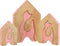 J-Line decoratie Huis Kat - hout - roze/naturel - large
