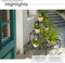 tectake® Plantentrap - Plantenmeubel - 3 treden - Hoekmodel - Metaal - Zwart - 60x60x60cm