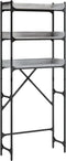 vidaXL - Wasmachinerek - 67x25x163 - cm - bewerkt - hout - grijs - sonoma