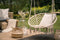 Hangstoel - boho - tuinschommel - met kussen - 35x63x80cm - wit