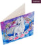 Diamondpainting Crystal Art Kaart eenhoorn 18x18cm
