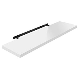 Woltu Zwevende Wandplank Small - MDF E1-kwaliteit - 100 x 22,9 x 3,8 cm - Glanzend wit