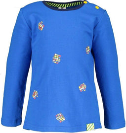 B. Nosy Baby - T-shirt Y102-8416 - Lange mouw met geborduurde kubusjes - Maat 86