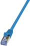 LogiLink CQ3086S RJ45 Netwerkkabel, patchkabel CAT 6A S/FTP 7.50 m Blauw Vlambestendig, Snagless 1 stuk(s)