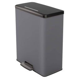 Curver Deco Bin Duo - Prullenbak - 2x26L Afvalscheiding - Lichtgrijs