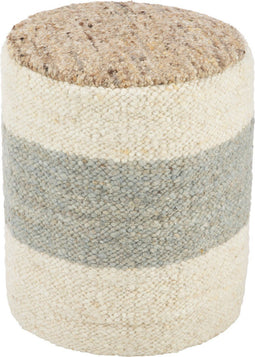 J-Line poef cilinder streep - wol - mix