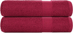 vidaXL - Badhanddoeken - 2 - st - 100x150 - cm - 360 - g/m² - 100% - katoen - bordeauxrood