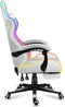 Huzaro FORCE 4.7 - Gamingstoel - RGB LED-verlichting en voetensteun - Wit