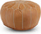 Safaary - Marokkaanse Poef Leer Naturel Rond Tarza