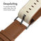 imoshion Classic lederen bandje - Geschikt voor Apple Watch 1, 2, 3, 4, 5, 6, 7, 8, 9, 10, SE, Ultra (2) - 44/45/46/49 mm - Bruin - One Size