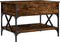 vidaXL - Salontafel - 70x50x50 - cm - bewerkt - hout - en - metaal - gerookt - eiken
