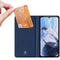 Dux Ducis Motorola Moto E22 - Slim Softcase Bookcase - Pasjeshouder - Donkerblauw