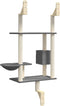 vidaXL - Kattenmeubel - wandgemonteerd - met - krabpaal - 153 - cm - donkergrijs