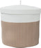 vidaXL - Opbergmand - met - deksel - Ø - 40x35 - cm - katoen - bruin - en - wit