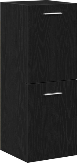 vidaXL - Badkamer - Wandkast - Zwarte - Eik - 30x30x80 - cm - Gelaagd - Hout