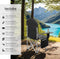 tectake® Campingstoel MTX - Opvouwbare klapstoel - Bekerhouder en zijvak - Zwart