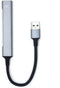 Ewent EW1144 - USB hub - 4 poorten USB 2.0 en 3.2 - Zilver