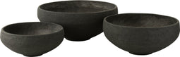 J-Line schaal Vezelklei - keramiek - zwart - 3 stuks - Ø 69.5 cm