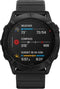 Garmin Fenix 6X Pro 51 mm zwart met een zwarte siliconen polsband