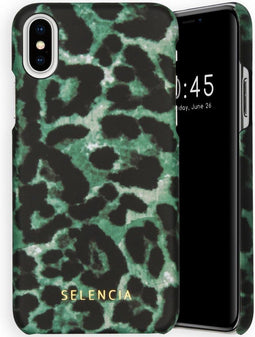 Selencia Hoesje Geschikt voor iPhone Xs / X Hoesje - Selencia Maya Fashion Backcover - groen