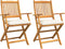 vidaXL - Vouwbare - Tuinstoelen - met - Witte - Kussen - 2-stuks - Massief - Acaciahout