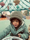 Konges Slojd Teddy nekwarmer met muts - 2 in 1 - Silver beige - Maat 12-18 mnd