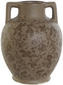 Vaas Home ESPRIT Bruin Groen Keramiek Blad van een plant 17 x 17 x 22 cm