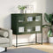vidaXL - Dressoir - 100,5x39x107 - cm - koudgewalst - staal - olijfgroen