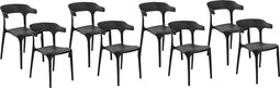 Beliani GUBBIO - Stoel set van 8 - Zwart - Kunststof