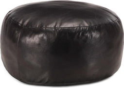vidaXL - Poef - 60x30 - cm - echt - geitenleer - zwart