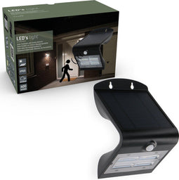 LED's light by Shada - Buitenlamp op zonne-energie - Bewegingssensor IP65 400Lm - Zwart