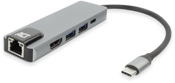 ACT AC7091 - USB-C 4K Docking Station - 5-in-1 met HDMI Gigabit Ethernet USB-A 100W PD Pass-Through