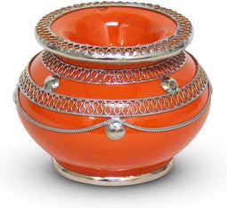 Safaary - Marokkaanse Asbak met metaal Oranje Ø 10 x 8,5cm