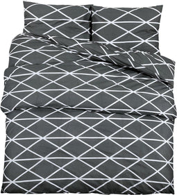 vidaXL - Dekbedovertrekset - 140x200 - cm - katoen - grijs
