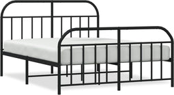 vidaXL - Bedframe - met - voetbord - zonder - matras - metaal - zwart - 180x200 - cm