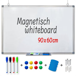 Goliving Whiteboard - Magnetisch bord - 60 x 90 cm - Droog uitwisbaar - Krasvast emaille - Wit