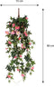 Mica Decorations Petunia - Kunst Hangplant - H80 cm met roze bloemen