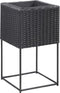 vidaXL - Plantenbakken - verhoogd - 3 - st - poly - rattan - zwart
