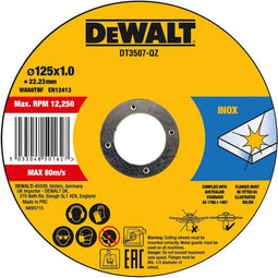 DeWalt DT3507 Doorslijpschijf - 125 x 22,23 x 1,0mm - RVS - inox (10st)