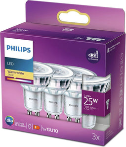 Philips LED Spot - GU10 - 25 W - warmwit licht - EyeComfort - (3 stuks)