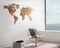 MiMi Innovations® Exclusieve Houten Wereldkaart - Muurdecoratie - Wanddecoratie - Muursticker - 130x78 cm/51.2x30.8 inch - Walnoot