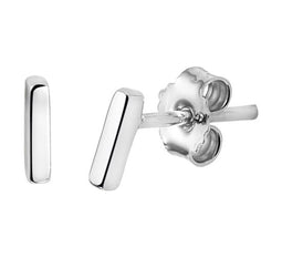 Fashion Jewelry Oorknoppen Balkje - Gerhodineerd Zilver - 5.5x1.5mm