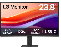 LG 24U421A-B - Monitor 23,8" - Full HD 1920x1080 - 100Hz - VA paneel - Gebogen scherm 1500R - Zwart