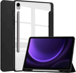 imoshion Tablet Hoes - Geschikt voor Samsung Galaxy Tab S9 11.0 inch FE / Galaxy Tab S10 FE / Galaxy Tab S9 11.0 inch - Trifold Hardcase Bookcase - Zwart